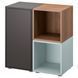 IKEA EKET (ИКЕА ЭКЕТ), Комбинация шкафа на ножках, темно-серый/орех светло-серо-синий, 70х35х72 см, 695.217.38 69521738 фото 1
