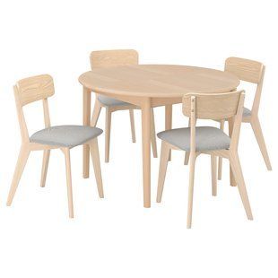 IKEA Стіл і 4 стільці, бук світлий ясен/Tallmyra білий/чорний SKANSN&Auml;S / LISABO, 795.615.16 79561516 фото