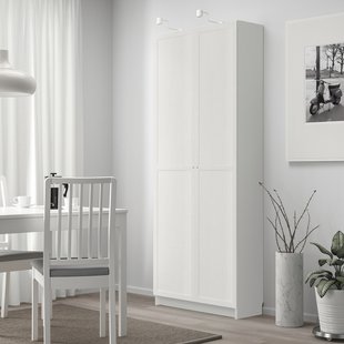 IKEA Шафа BILLY/OXBERG (ІKEA БИЛЛИ / ОКСБЕРГ), Стелаж з дверима, білий, 80x42x202 см, 593.041.27 59304127 фото