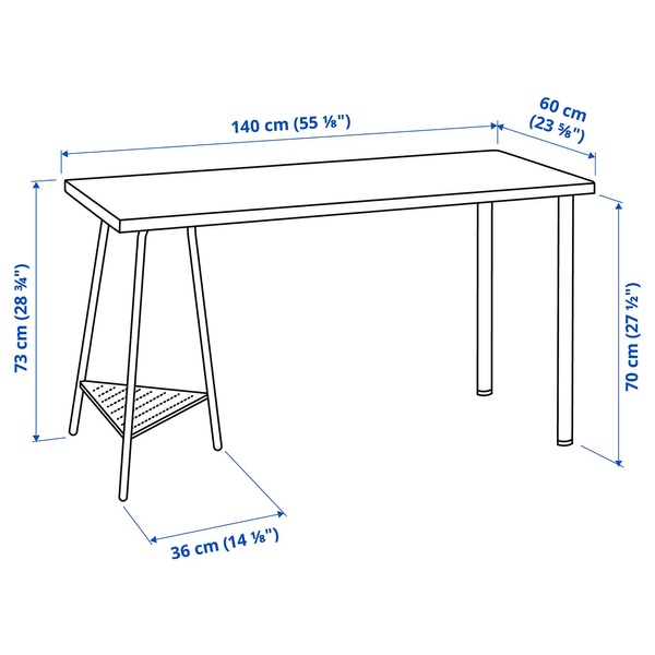 IKEA Письмовий стіл, дуб білий/білий LAGKAPTEN / TILLSLAG, 494.172.95 49417295 фото