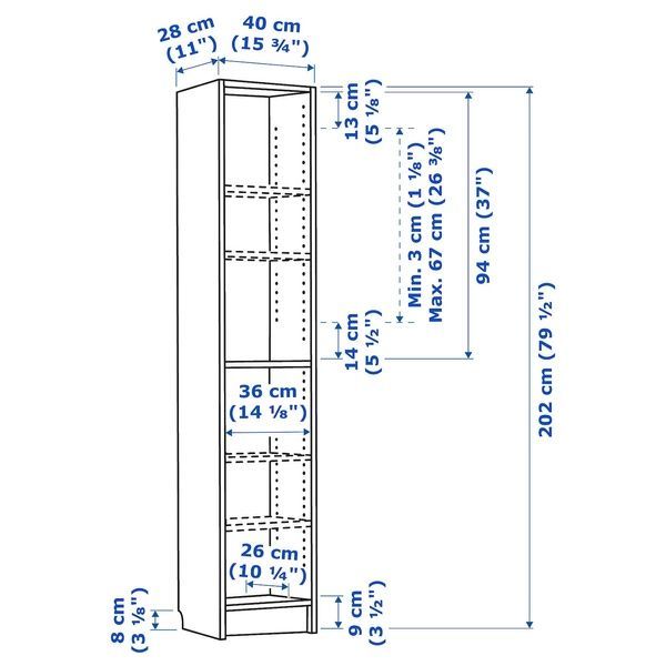 IKEA Книжный шкаф, имитация. дуб BILLY, 604.773.82 60477382 фото