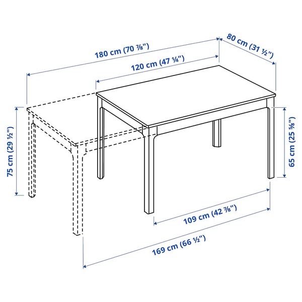 IKEA Стол и 4 стула, белый/Киланда светло-бежевый EKEDALEN / KLINTEN, 095.058.97 09505897 фото