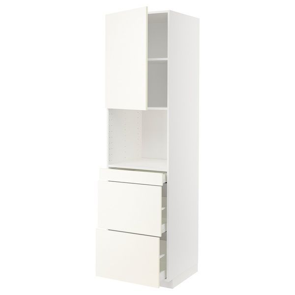 IKEA Шкаф для микродверных/3-дверных комбинаций, белый/Вальстена белый METOD / MAXIMERA, 195.074.62 19507462 фото
