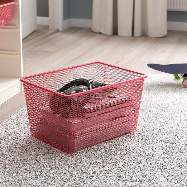 IKEA Стелаж з контейнерами, білий/світло-червоний TROFAST, 795.333.16 79533316 фото