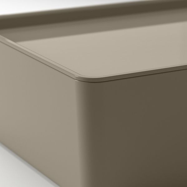 IKEA Контейнер з кришкою, темно-сіро-бежевий KUGGIS, 595.824.83 59582483 фото