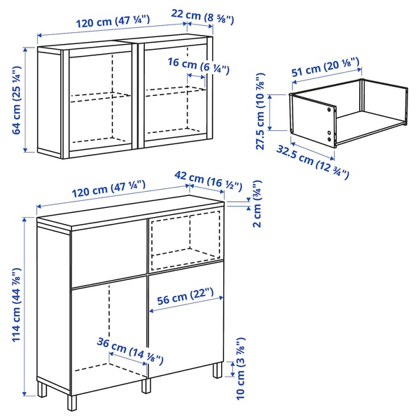 IKEA BESTA (ИКЕА БЕСТО), Комбинация полки с дверцами/ящиками, 394.406.54 39440654 фото