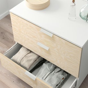 IKEA PLATSA (ІKEA ПЛАТСА), Комод, 3 ящики, білий/під живу сосну Кальбоден, 80x57x73 см, 695.013.11 69501311 фото