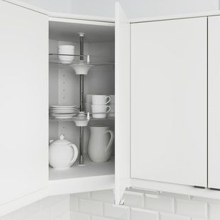 IKEA Кутова навісна шафа з каруселлю, білий/Veddinge білий METOD, 791.202.93 79120293 фото