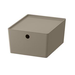 IKEA Контейнер з кришкою, темно-сіро-бежевий KUGGIS, 895.824.91 89582491 фото