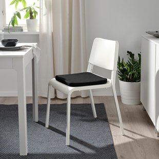 IKEA STAGGSTARR (ІKEA СТАГГСТАРР), Подушка на стілець, чорна, 36 x 36 x 2,5 см, 805.087.35 80508735 фото