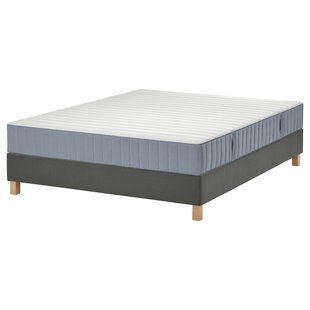 IKEA Континентальная кровать, твердый Valev&aring;g/светло-синий темно-серый LYNG&Ouml;R, 195.488.58 19548858 фото