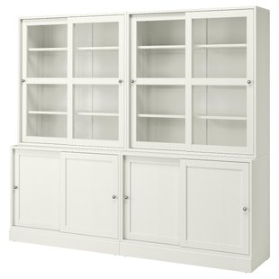 IKEA Комбінація скляних розсувних дверей, біла HAVSTA, 195.348.80 19534880 фото