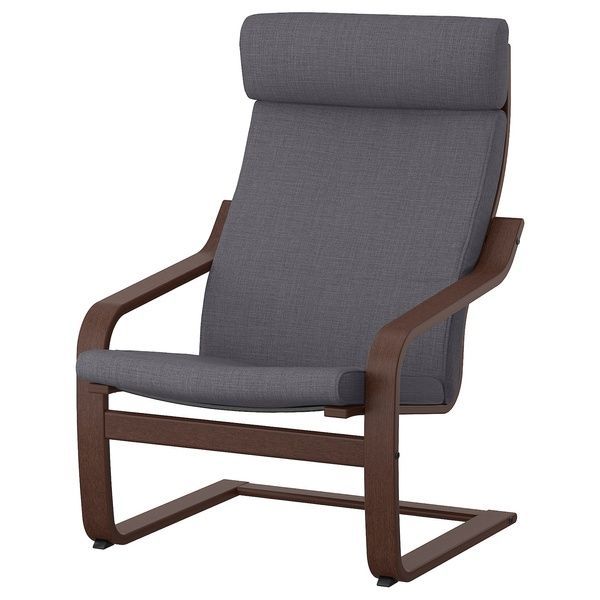IKEA Крісло, коричневий/Скіфтебо темно-сірий PO&Auml;NG, 493.884.67 49388467 фото