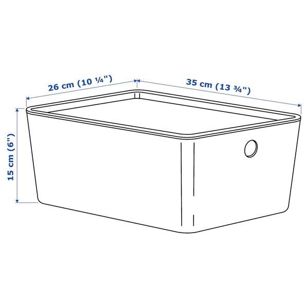 IKEA Контейнер з кришкою, темно-сіро-бежевий KUGGIS, 895.824.91 89582491 фото
