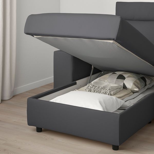 IKEA Диван 3-місний з шезлонгом, з широкими підлокітниками/Халларп сірий VIMLE, 294.014.22 29401422 фото