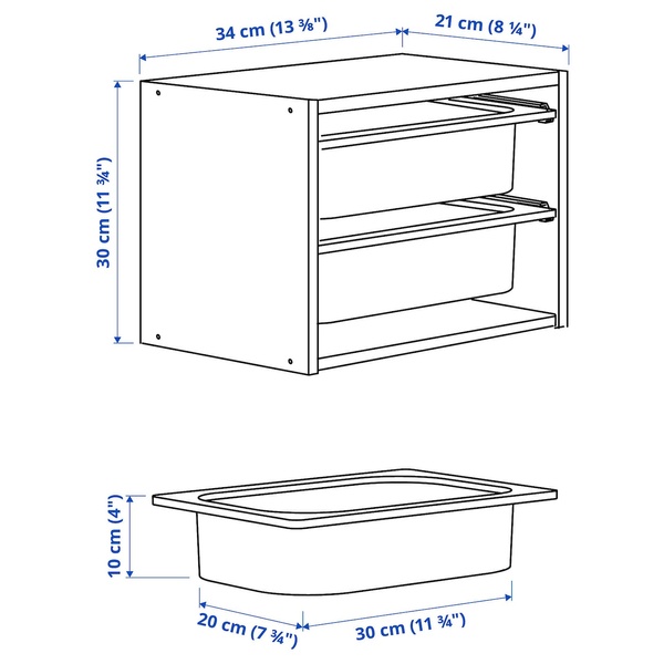 IKEA Навісна шафа, сірий/блакитно-сірий TROFAST, 895.160.95 89516095 фото