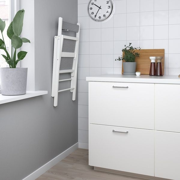 IKEA Стіл та 4 стільці білий/Кніса світло-сірий NORDEN / FR&Ouml;SVI, 895.688.19 89568819 фото