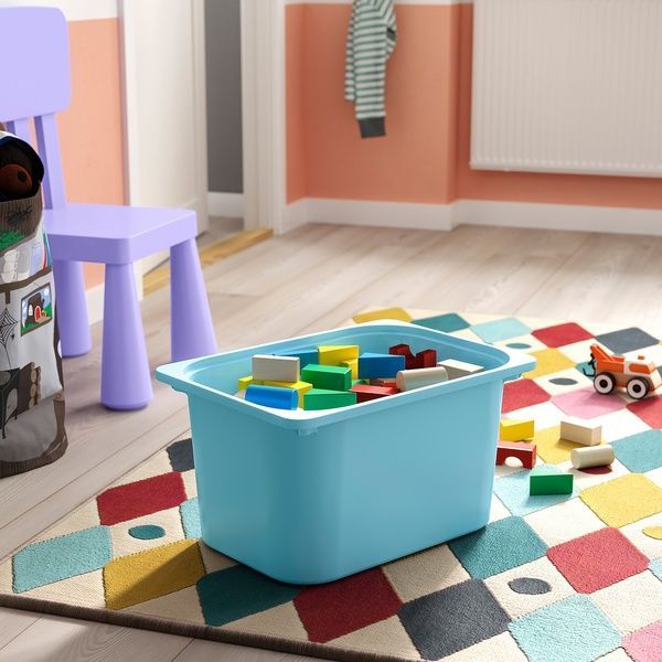 IKEA Стелаж з контейнерами, білий світло-синій/червоний TROFAST, 495.733.99 49573399 фото