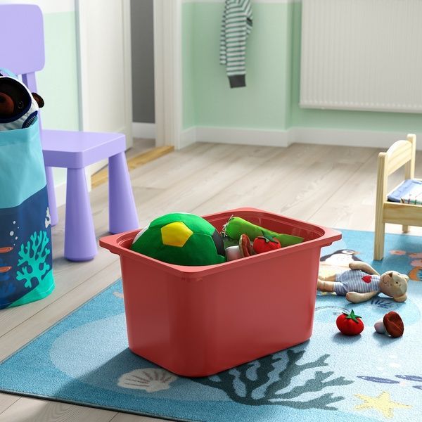 IKEA Стелаж з контейнерами, білий світло-синій/червоний TROFAST, 495.733.99 49573399 фото
