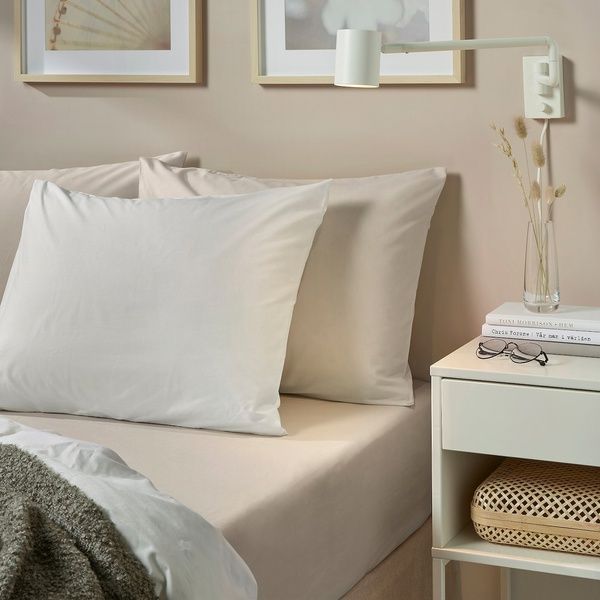 IKEA Простирадло на кромці, бежевий DVALA, 503.967.77 50396777 фото