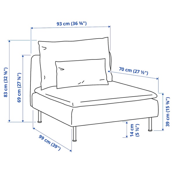 IKEA SODERHAMN (ИКЕА СЁДЕРХАМН), 1-местная секция, Тонеруд серый, 394.520.48 39452048 фото