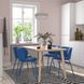 IKEA LISABO/KRYLBO (ІKEA ЛИСАБО/КРИЛБО), Стіл та 4 стільці, ясеновий шпон/Тонеруд синій, 140 см, 995.355.45 99535545 фото 1