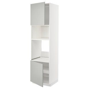 IKEA Sza st island pie/micro 2dr/half, білий/Havstorp світло-сірий METOD, 295.388.11 29538811 фото