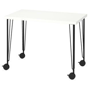 IKEA Письмовий стіл, білий/чорний LINNMON / KRILLE, 895.097.02 89509702 фото