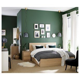 IKEA Каркас кровати с 2 ящиками для хранения, дубовый шпон, беленый MALM, 591.764.84 59176484 фото