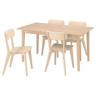 IKEA Стіл та 4 стільці, шпон світлий бук/ясен SKANSN&Auml;S / LISABO, 895.615.25 89561525 фото