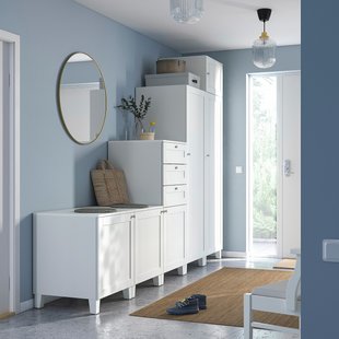 IKEA Шафа 6 дверей + 3 шухляди, білий/Sannidal white PLATSA, 694.878.57 69487857 фото