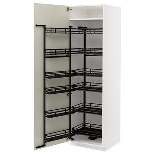 IKEA Висока шафа з висувною коморою, білий/Бодбин кремовий METOD, 194.719.53 19471953 фото