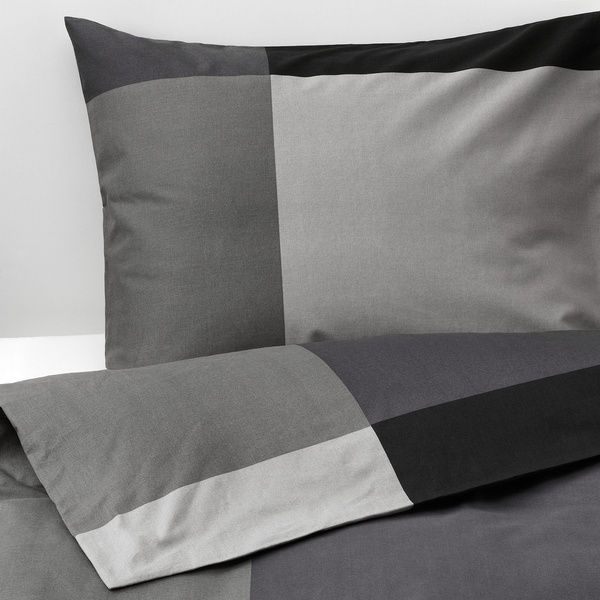 IKEA Пододеяльник и 2 наволочки, черный BRUNKRISSLA, 805.645.66 80564566 фото