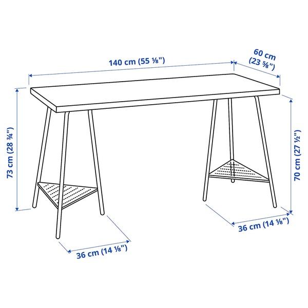 IKEA LAGKAPTEN / TILLSLAG (ИКЕА LAGKAPTEN/TILLSLAG), Письменный стол, под беленый дуб, 140x60 см, 094.173.15 09417315 фото