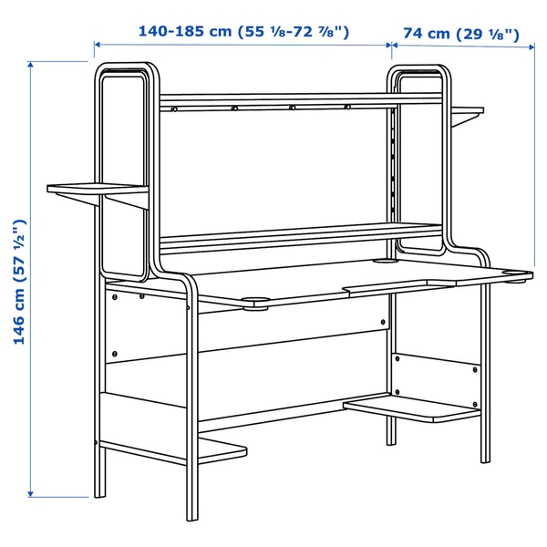 IKEA FREDDE (ИКЕА ФРЕДДЕ), Игровой стол, черный, 185x74x146 см, 502.190.44 50219044 фото