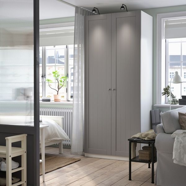 IKEA Гардероб комбінований білий/сірий PAX / GULLABERG, 895.629.97 89562997 фото