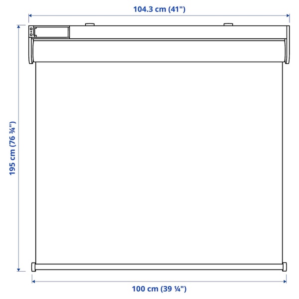 IKEA FYRTUR (ІKEA ФИРТУР), Рулонна штора Blackout з брамою, сіра, 100х195 см, 894.992.51 89499251 фото