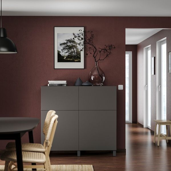 IKEA BESTA (ИКЕА БЕСТА), Комбинация стеллажей с дверцами/ящиками, 120х42х112 см, 095.081.55 09508155 фото