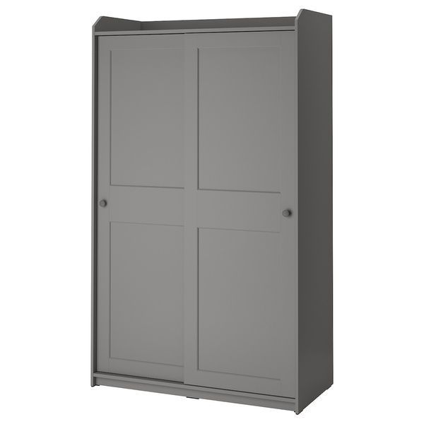 IKEA Гардероб с раздвижными дверями, серый HAUGA, 604.072.71 60407271 фото