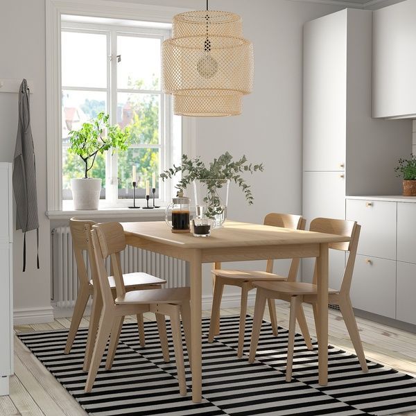 IKEA Стіл та 4 стільці, шпон світлий бук/ясен SKANSN&Auml;S / LISABO, 895.615.25 89561525 фото