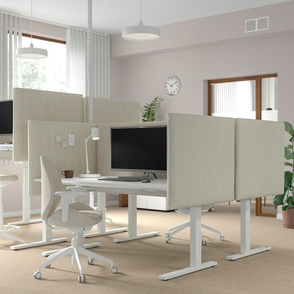 IKEA Письменный стол с регулируемой высотой, электрический, белый MITTZON, 595.299.66 59529966 фото