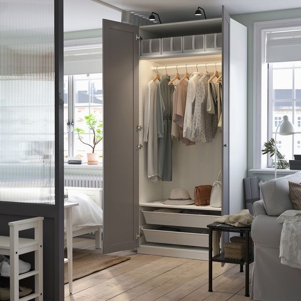IKEA Гардероб комбінований білий/сірий PAX / GULLABERG, 895.629.97 89562997 фото