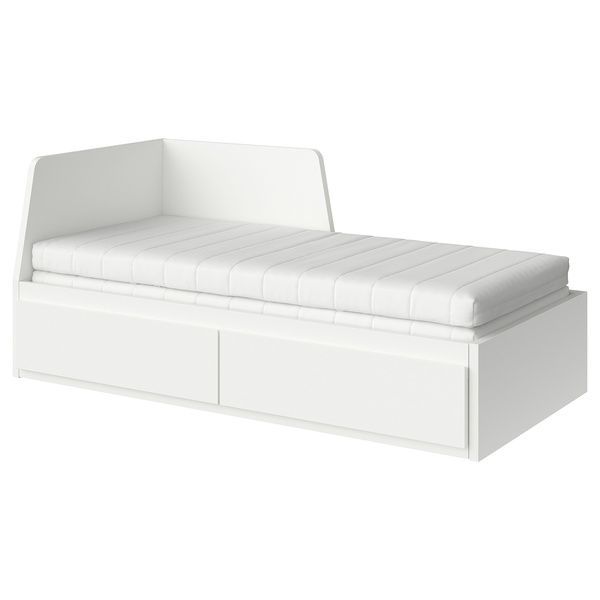 IKEA Кушетка с 2 ящиками, 2 матрасами, белый/фирма &Aring;fj&auml;ll FLEKKE, 895.214.50 89521450 фото