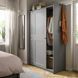 IKEA Гардероб с раздвижными дверями, серый HAUGA, 604.072.71 60407271 фото 1