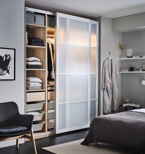 IKEA 2 каркаса гардероба, имитация дуба, беленого PAX, 292.610.68 29261068 фото