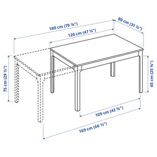 IKEA EKEDALEN/EKEDALEN (ІKEA ЭКЕДАЛЕН/ЭКЕДАЛЕН), Стіл та 4 стільці, імітація дуба. дуб/оррста світло-сірий, 120/180 см, 994.881.10 99488110 фото