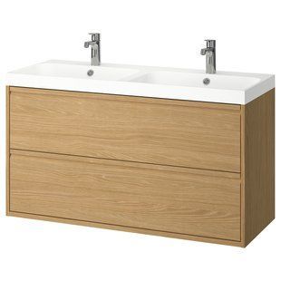 IKEA Шкаф умывальник с ящиками/мойкой/смесителями, имитация. дуб &Auml;NGSJ&Ouml;N / BACKSJ&Ouml;N, 595.140.12 59514012 фото