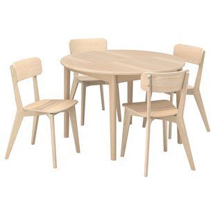 IKEA Стіл та 4 стільці, шпон світлий бук/ясен SKANSN&Auml;S / LISABO, 395.614.86 39561486 фото