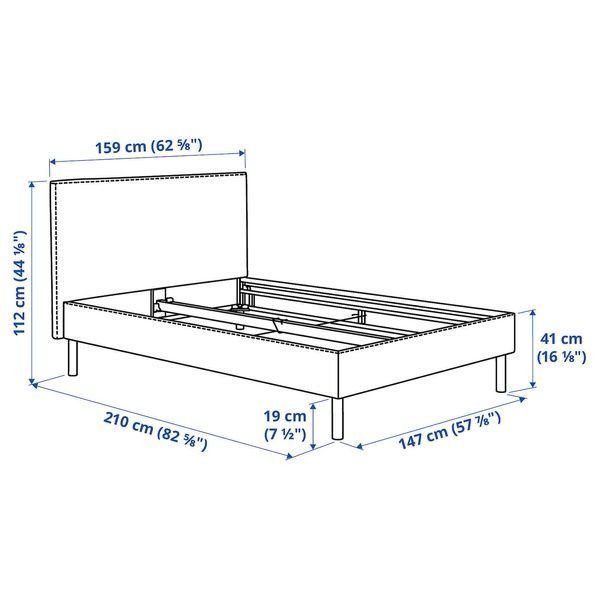 IKEA Чохол на каркас ліжка Tibbleby бежевий/сірий T&Auml;RNKULLEN, 005.846.72 00584672 фото