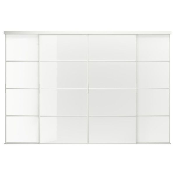 IKEA Комбінація розсувних дверей, скло біле/біле SKYTTA / F&Auml;RVIK, 694.779.19 69477919 фото